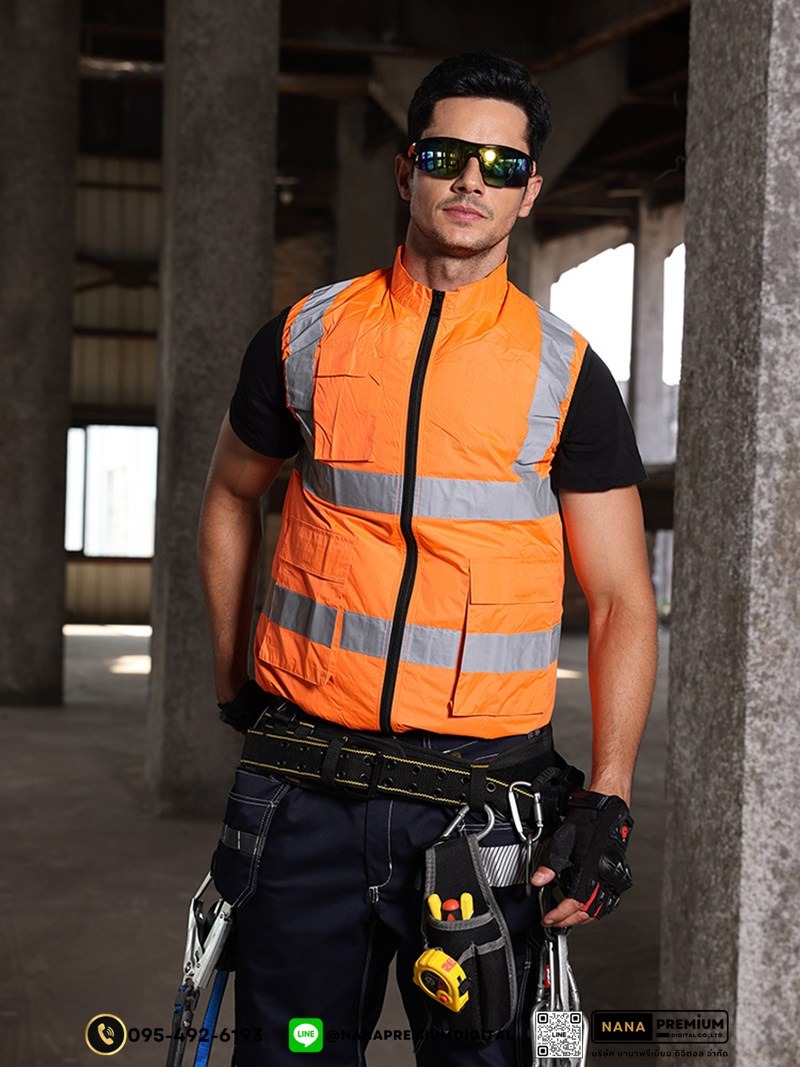 เสื้อแขนยาวนิรภัยติดพัดลม เสื้อสะท้อนแสงมีพัดลม เสื้อนิรภัยติดพัดลม ระบายอากาศ คล้ายร้อน รับผลิตเสื้อสะท้อนแสงและเสื้อเซฟตี้พร้อมบริการสกรีนครบวงจร