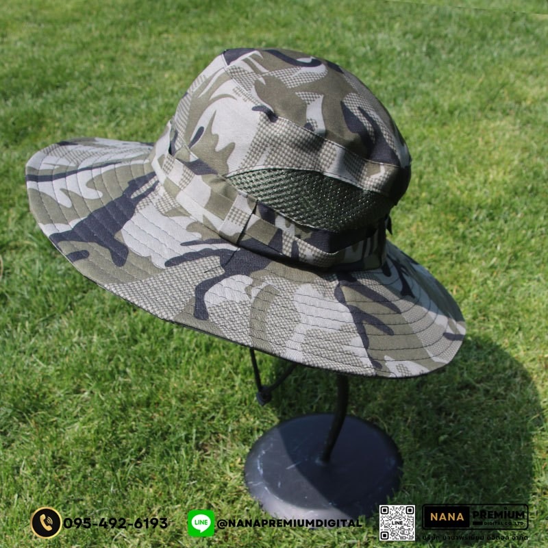รับผลิตหมวกทหารปีกกว้าง หมวกลายทหาร กันแดด กันยูวี uv หมวกแก๊ป หมวกGAP รับผลิตหมวก รับปักหมวก รับสกรีนหมวก