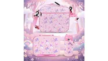 ชุดกล่องข้าวและกระเป๋าเก็บอุณหภูมิลายยูนิคอร์นที่น่ารัก